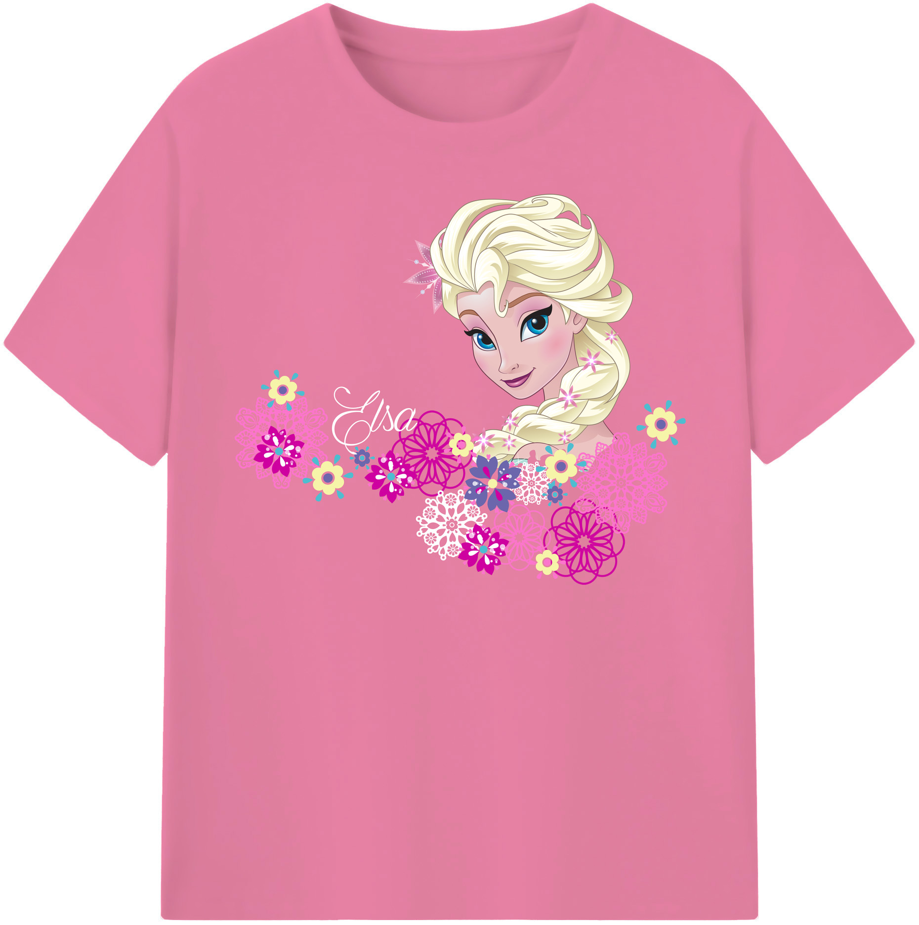（画像用） アナと雪の女王 アンナ エルサ Frozen Anna Elsa 綿100％半袖Tシャツ（フロントプリント）